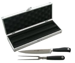 Wusthof Grand Prix II 2-Piece Carving Set in a Brushed-Aluminum Gift Chest
