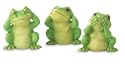 FROG TRIO FIGURINES STE OF THREE LAWN STATUES FIGURINE