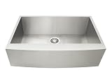 Concord Single-bowl Stainless Steel Curved Front Farm Apron Kitchen Sink