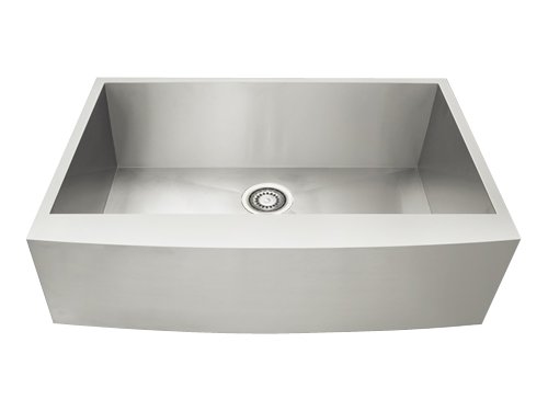 Concord Single-bowl Stainless Steel Curved Front Farm Apron Kitchen Sink