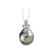 14K White Gold 0.02 ct. Diamond and Tahitian Cultured Pearl Pendant with Chain