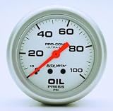 Ultra-Lite Mechanical Oil Pressure Gauge 2 5/8 in. 0 - 100 psi Incl. 6 ft. Nylon Tubing 1/8/0.25 in. NPT Adapter Fittings