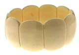 White Bone Rounded Tanker Bracelet