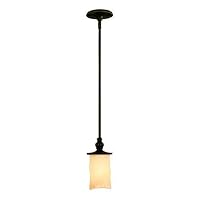 Westinghouse 69006 Hearthstone One-Light Mini Pendant, Burnished Bronze Patina Finish with Burnt Scavo Globe