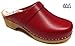 AM-Toffeln 100 Swedish Wooden Clogs in Red leather