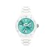 Ice Watch - SI.WT.S.S.10 - Montre Femme - Quartz Analogique - Cadran Turquoise - Bracelet Silicone Blanc - Petit Mod�le