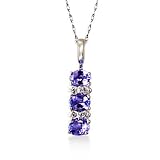 14k White Gold Tanzanite & Diamond Pendant