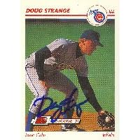 Doug Strange, Iowa Cubs - Cubs Affiliate, 1991 Line Drive Pre Rookie Autographed Card