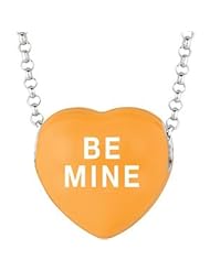 Sweethearts Enamel "Be mine" Heart on 16" Necklace Pendant with Gift Box