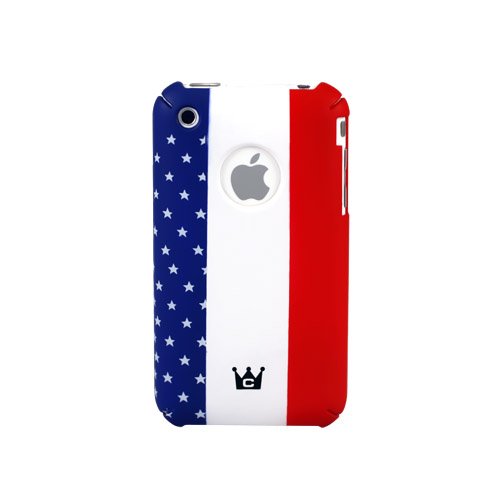 CaseCrown iPhone 3G 3GS Silm Fit Polycarbonate America Flag Stripe Case (Red/White/Blue)
