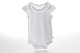 natubini Baby Body, weiß mit gerafften Rüschenärmelchen, Kurzarm, Größe 50/56