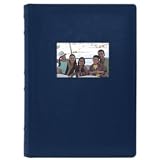 2-Pack Bonded Leather Photo Album Holds 300 Photos Each, Navy Blue