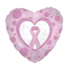 Click here to buy Heart Shaped Breast Cancer Pink Ribbon 18 Mylar Balloon by Balloon.