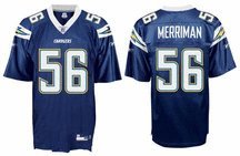 Shawne Merriman San Diego Chargers #56 Replica Reebok NFL Football Jersey - New 2007 Design (Navy)