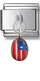 American Flag Sterling Silver Italian Charm