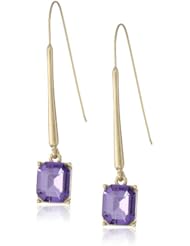 Kenneth Cole New York "Modern Tanzanite" Square Crystal Long Drop Earrings