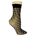 FUN SHEER DOTS BLACK & WHITE BETSEY JOHNSON SOCKS