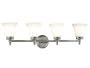 Kenroy Home 80563CH Cairo Four-Light Vanity Light with 6-Inch Frosted White Glass Shades