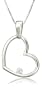 10k White Gold Diamond Heart Pendant (.05 cttw, H-I Color, I1-I2 Clarity)