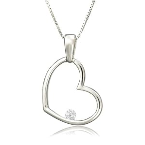 Click here to buy 10k Choice of White or Yellow Gold Diamond Heart Pendant (.05 cttw, H-I Color, I1-I2 Clarity) by Amazon.com Collection.