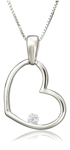10k Choice of White or Yellow Gold Diamond Heart Pendant (.05 cttw, H-I Color, I1-I2 Clarity)