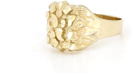 Real 10K Yellow Gold Mens Nugget Ring