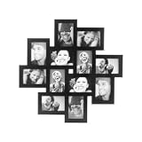Large Photo Frame Wooden Wall Cluster - Black 12 in 1 Kitchen & Housewares