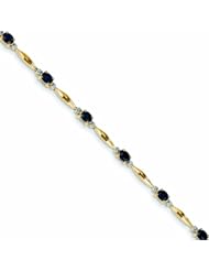 Genuine 14K Yellow Gold Diamond And Sapphire Oval Bracelet 4 Grams Of Gold 100% Satisfaction Guaranteed.