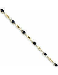 2.1 Carat 14K Gold Diamond and Sapphire Oval Bracelet