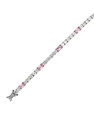 Created White and Created Pink Sapphire Bracelet