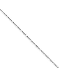 14k White 20in Gold 1.5mm Solid Polished Cable Necklace Chain. Metal Wt- 3.44g