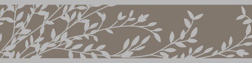 Livingwalls 1517-35 Bord&uuml;re, florales Muster, braun silber, Sch&ouml;ner Wohnen Tapete