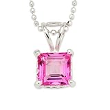 1.35 Carat Pink Topaz Necklace In 14kt White Gold