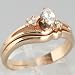 14K Yellow Gold Diamond Wedding Ring Set - OldCities Estate Jewelry