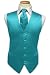 Tuxedo Vest - Satin Aqua with Matching Windsor Band Tie