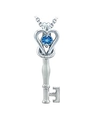 Sterling Silver and Blue Topaz Love Knot Key Pendant