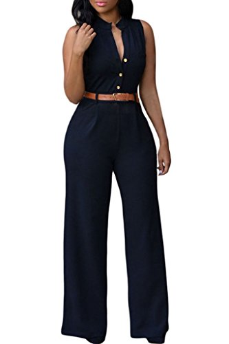Dearlovers Women Vintage Playsuit Loose Shorts/Pants Jumpsuit Romper with Belt