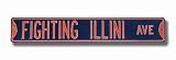 ILLINOIS FIGHTING ILLINI FIGHTING ILLINI AVE Navy AUTHENTIC METAL STREET SIGN (6 X 36)
