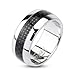 STR-0110 Stainless Steel Carbon Fiber Inlay Center Dome Band Ring 7mm Sz 5-8, 9mm Sz 9-13