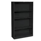 HON COMPANY / HONS60ABCP / Metal Bookcase, 4 Shelves, 34-1/2w x 12-5/8d x 59h, Black / Sold as 1 EA