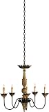Currey and Company 9255 Washed Wood/Old Rust Innocence Chandelier with Customizable Shades