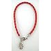 Red Leather String Kabbalah Hamsa Bracelet Gold Color