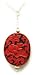 Unique Cinnabar Pendant with 925 sterling silver chain and box - by Dragonheart. Frog on a lily pad