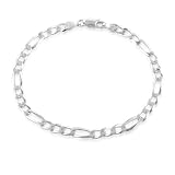 Sterling Silver Figaro Mens Bracelet 8 (Width 5mm)