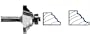 3236 CARBIDE-TIP 2 FLUTE CLASSICAL PATTERN EDGE PROFILE ROUTER BIT 3/16 RADIUS X 1-1/2" LG DIA