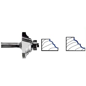 3236 CARBIDE-TIP 2 FLUTE CLASSICAL PATTERN EDGE PROFILE ROUTER BIT 3/16 RADIUS X 1-1/2" LG DIA