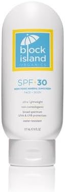 Block Island Organics - Natural Mineral Sunscreen SPF 30, 6 FL OZ (Clearance Sale - Product Expires End of June 2015)