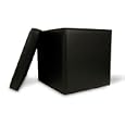 Bellagio-Italia Cube Storage Ottoman (Black)