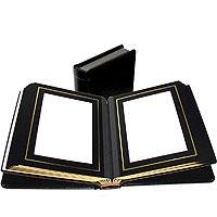Classic Album Princess Series Album, Black Leather Cover with 12 Library Bound Black Pages, Holds 24 8x10