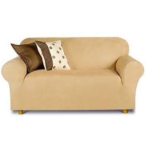 Sofa Slipcover Regular Style- Heavy Suede- Camel
